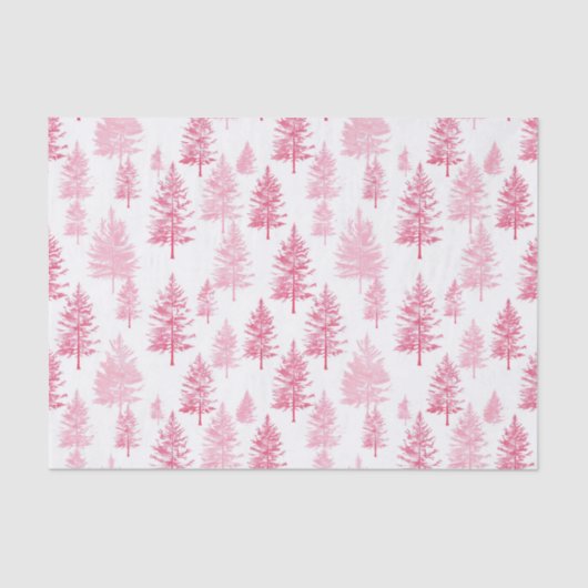 Minimalistisch roze dennenbomen weefsel papier (Voorkant)
