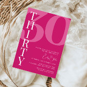 Minimalistisch Roze Dertig 30e Verjaardagsfeest Kaart