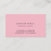 Minimalistisch  roze design luxe visitekaartje (Achterkant)