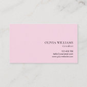 Minimalistisch Roze Eenvoudige Professioneel Visitekaartje (Achterkant)