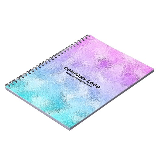 Minimalistisch roze en blauw ombre notitieboek (Linkerzijde)