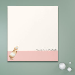 Minimalistisch roze en cream Hamster op maat Notitieblok