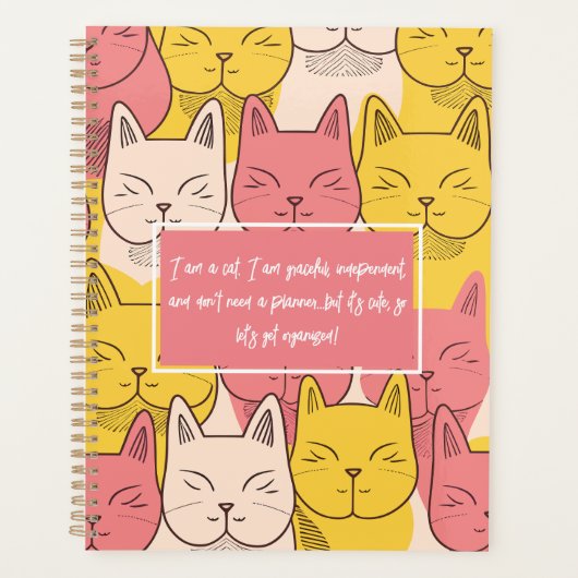 Minimalistisch roze en geel planner (Voorkant)