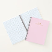 Minimalistisch Roze en Goud Modern Monogram Notitieboek (Binnen)