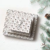 Minimalistisch roze en grijs kerstpatroon inpakpapier vel