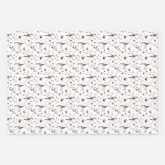 Minimalistisch roze en grijs kerstpatroon inpakpapier vel (Voorkant 3)