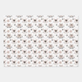 Minimalistisch roze en grijs kerstpatroon inpakpapier vel (Voorkant)