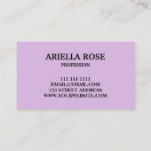 Minimalistisch roze en pasta-Paars Visitekaartje (Achterkant)
