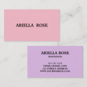 Minimalistisch roze en pasta-Paars Visitekaartje (Voorkant / Achterkant)
