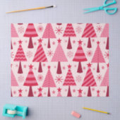 Minimalistisch roze en rode kerstbomen patroon tissuepapier (Craft)