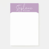Minimalistisch roze en wit Aangepaste naam Post-it® Notes (Voorkant)