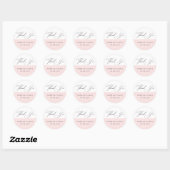 Minimalistisch roze en wit Dankuwel typografie Ronde Sticker (Vel)