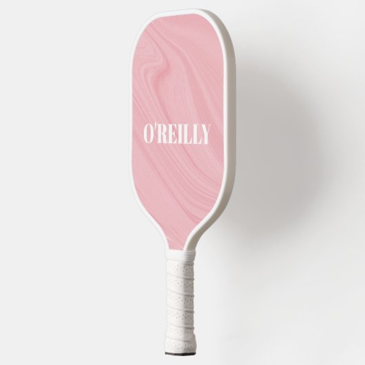 Minimalistisch roze en wit modern monogram pickleball paddle (Links)