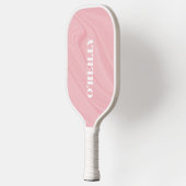 Minimalistisch roze en wit modern monogram pickleball paddle (Links)