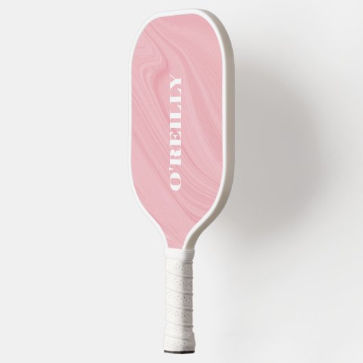 Minimalistisch roze en wit modern monogram pickleball paddle (Links)
