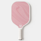 Minimalistisch roze en wit modern monogram pickleball paddle (Achterkant)