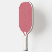 Minimalistisch roze en wit modern monogram pickleball paddle (Links)