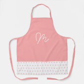 Minimalistisch Roze en Wit Monogram Schort (Voorkant)
