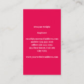 Minimalistisch roze en wit visitekaartje (Achterkant)