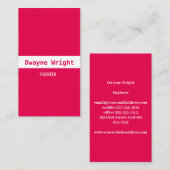 Minimalistisch roze en wit visitekaartje (Voorkant / Achterkant)