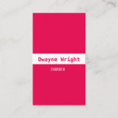 Minimalistisch roze en wit visitekaartje (Voorkant)