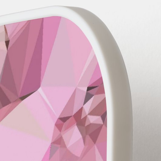 Minimalistisch Roze en Witte Diamant Modern Monogr Pickleball Paddle (Links Detail)