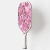 Minimalistisch Roze en Witte Diamant Modern Monogr Pickleball Paddle (Links)