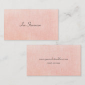 Minimalistisch roze faux linnen Visitekaartje (Voorkant / Achterkant)