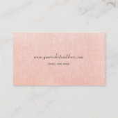 Minimalistisch roze faux linnen Visitekaartje (Achterkant)