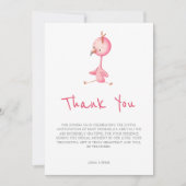 Minimalistisch roze flamingo meisje Baby shower Bedankkaart (Voorkant)