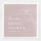 Minimalistisch roze florale Boho Vrijgezellenfeest Servet (Voorkant)