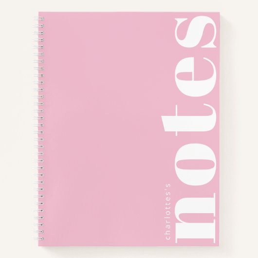 Minimalistisch roze geblindeerd Modern Aangepast Notitieboek (Voorkant)