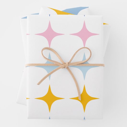 Minimalistisch roze geel inpakpapier vel (In situ)