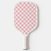 Minimalistisch roze geruit monogram pickleball paddle (Achterkant)