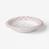 Minimalistisch roze geruite Baby shower Papieren Kommen (Gebogen)