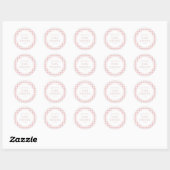 Minimalistisch roze geruite Baby shower Ronde Sticker (Vel)