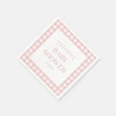 Minimalistisch roze geruite Baby shower Servet (Hoek)