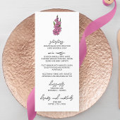 Minimalistisch Roze Gladiolus Bruiloft Menu