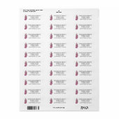 Minimalistisch roze gladiool bruiloft adres label (Full Sheet)