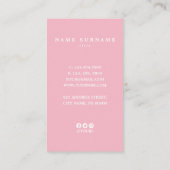 Minimalistisch roze glitter - Verticaal Visitekaar Visitekaartje (Achterkant)