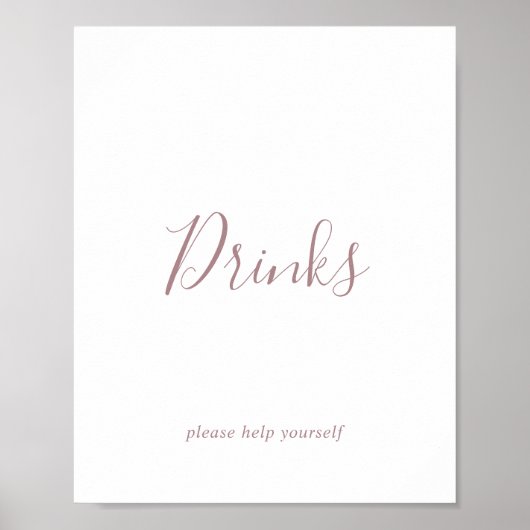 Minimalistisch roze gouden drankbord poster (Voorkant)