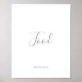 Minimalistisch roze gouden eet­tafel­bord poster (Voorkant)