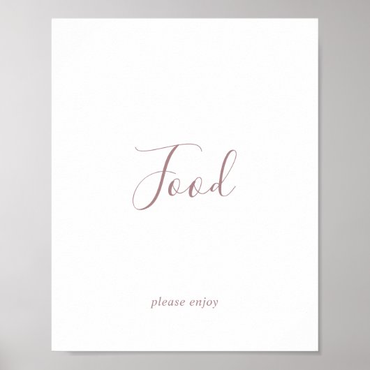 Minimalistisch roze gouden eet­tafel­bord poster (Voorkant)
