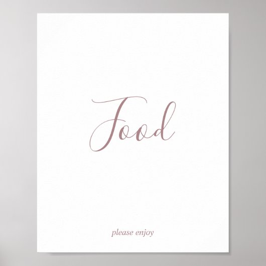 Minimalistisch Roze Gouden Eettafel Bord Poster (Voorkant)