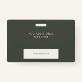 Minimalistisch roze groene werknemer foto-ID Logo- Badge (Achterkant)