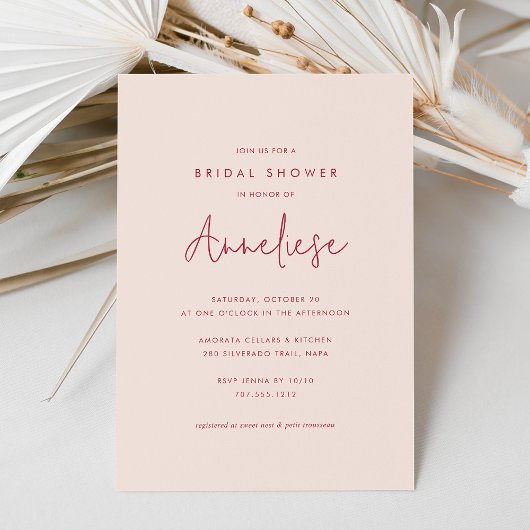 Minimalistisch roze handgeschreven script Vrijgeze Kaart