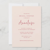 Minimalistisch roze handgeschreven script Vrijgeze Kaart (Voorkant)