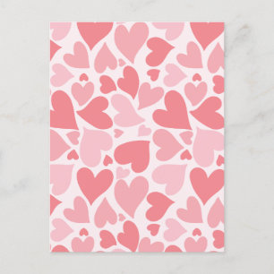 Minimalistisch roze hart feestdagenkaart
