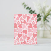 Minimalistisch roze hart feestdagenkaart (Staand voorkant)