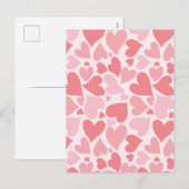 Minimalistisch roze hart feestdagenkaart (Voorkant / Achterkant)